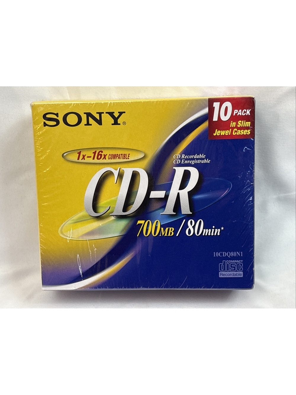 Sony Recordable 700MB 80 Min CD-R Blank Pack x10 Individual Cases New Sealed